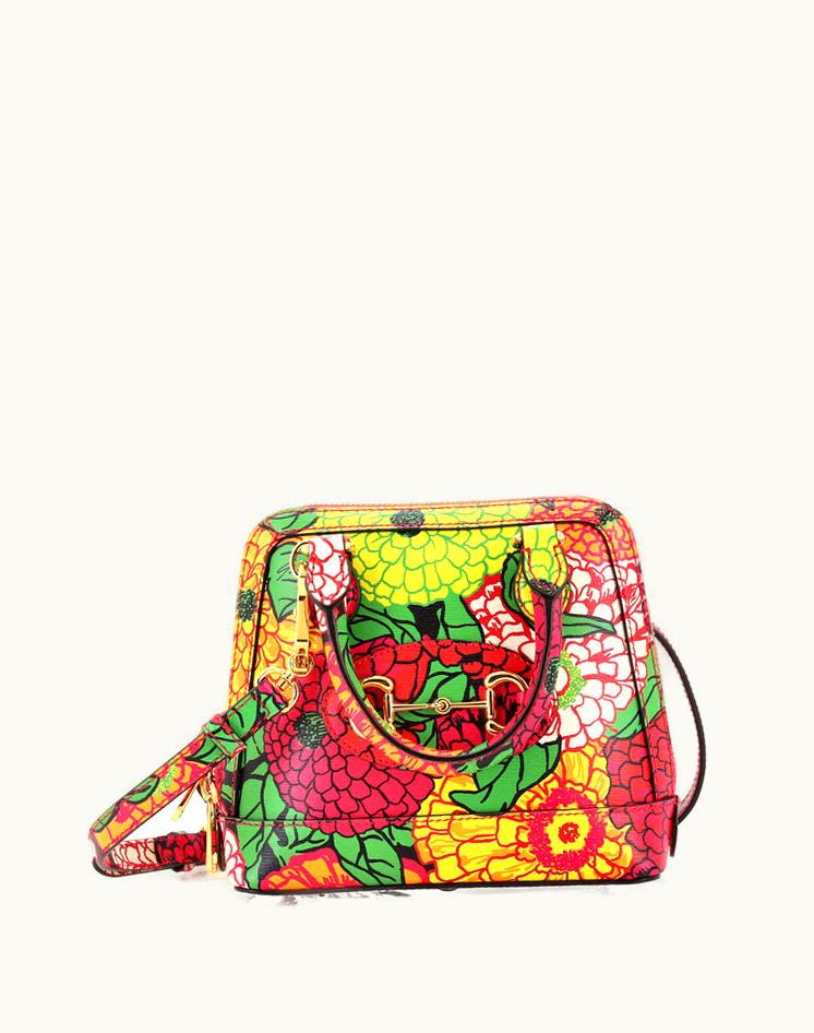 Gucci Gucci Horsebit 1955 Mini Top Handle Bag Printed Leather Multicolor