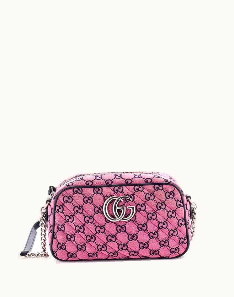Gucci Gucci GG Marmont Shoulder Bag Multicolor Diagonal Quilted GG Canvas Small