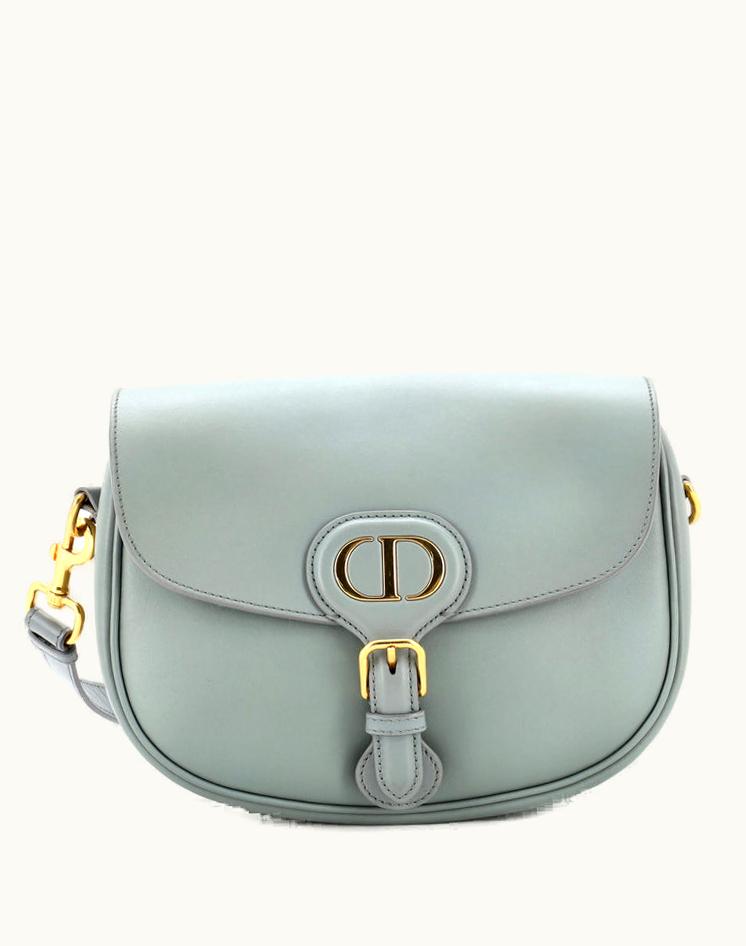 Dior Dior Bobby Flap Bag Leather Medium GrayLux