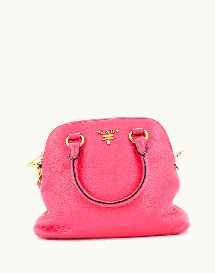 Prada Prada Zip Around Convertible Dome Satchel Vitello Daino Small