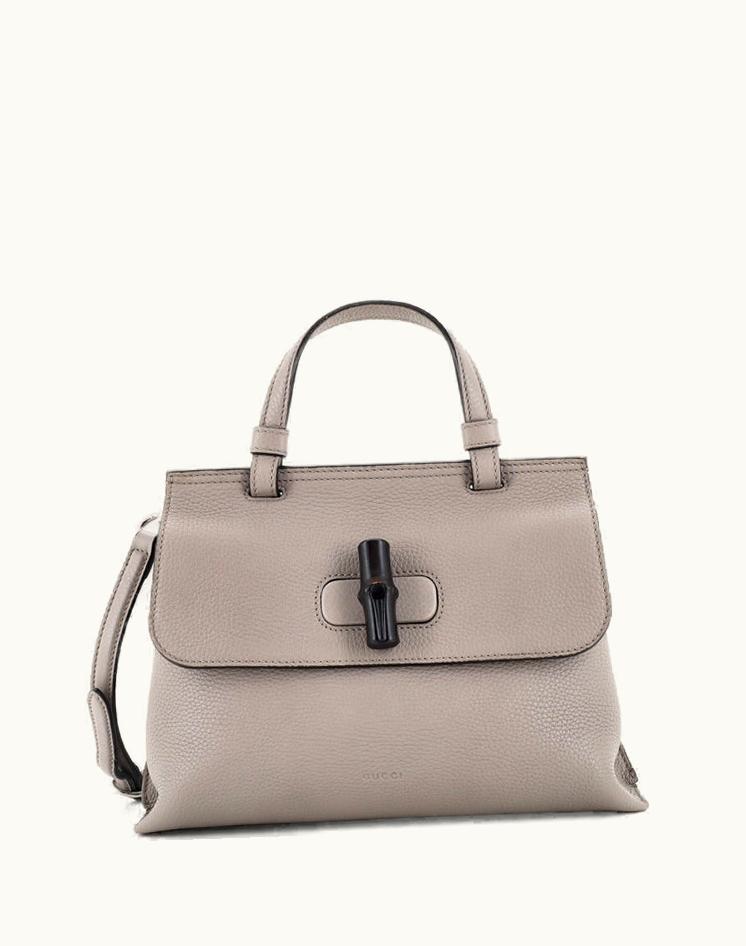 Gucci Gucci Bamboo Daily Top Handle Bag Leather Small in Gray