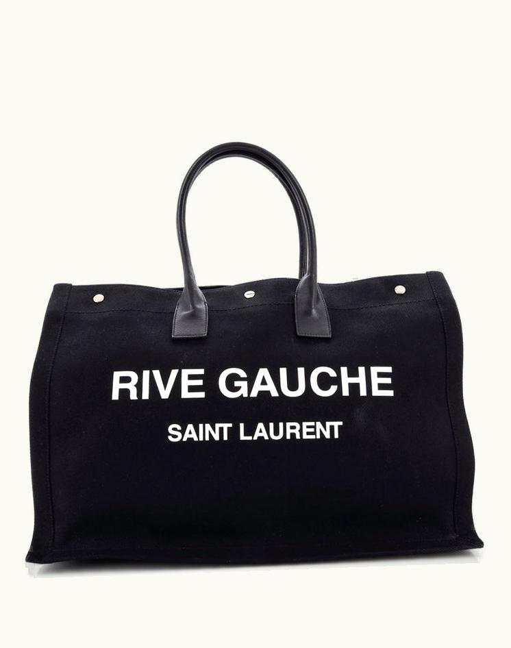 Saint Laurent Saint Laurent Rive Gauche Canvas Large Shopper Tote Black