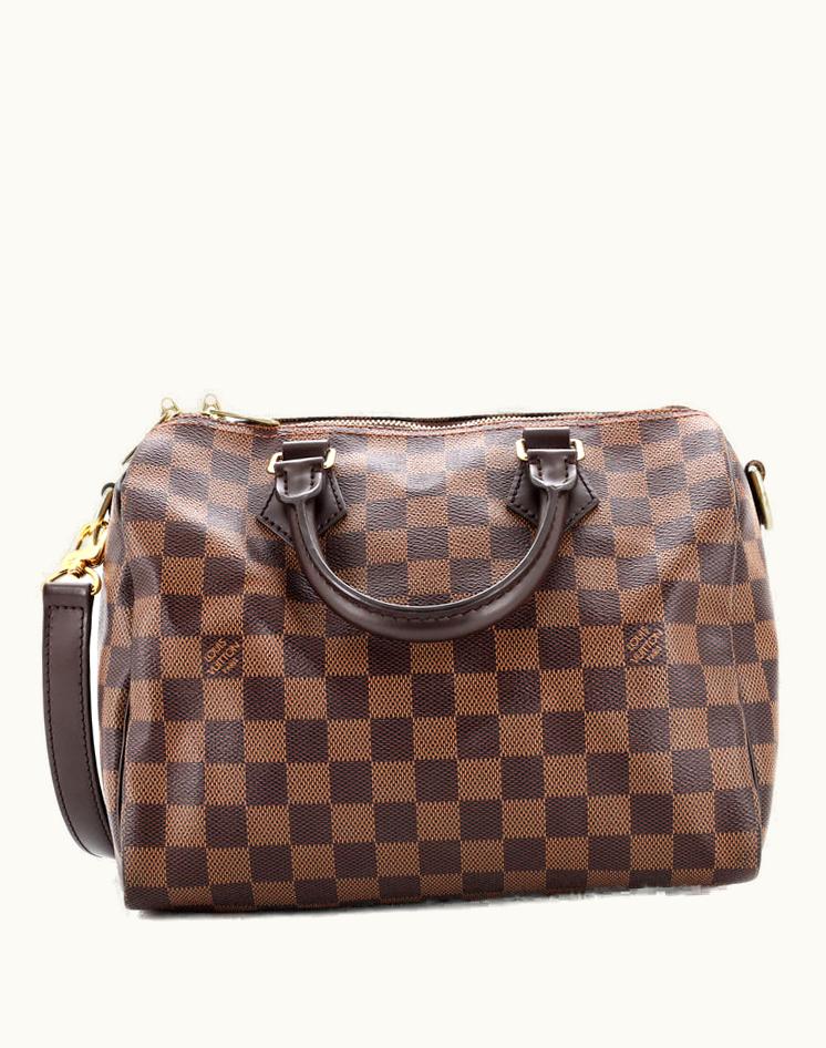 Louis Vuitton Louis Vuitton Speedy Bandouliere Bag Damier 25 Brown Canvas Coated Gold Hardware