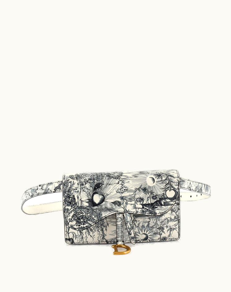 Dior Dior Saddle Rectangular Belt Bag Printed Leather