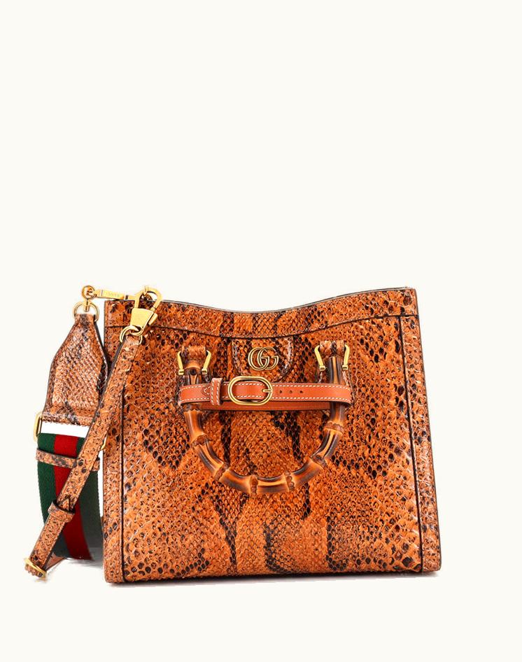 Gucci Gucci Diana NM Bamboo Handle Tote Python Small