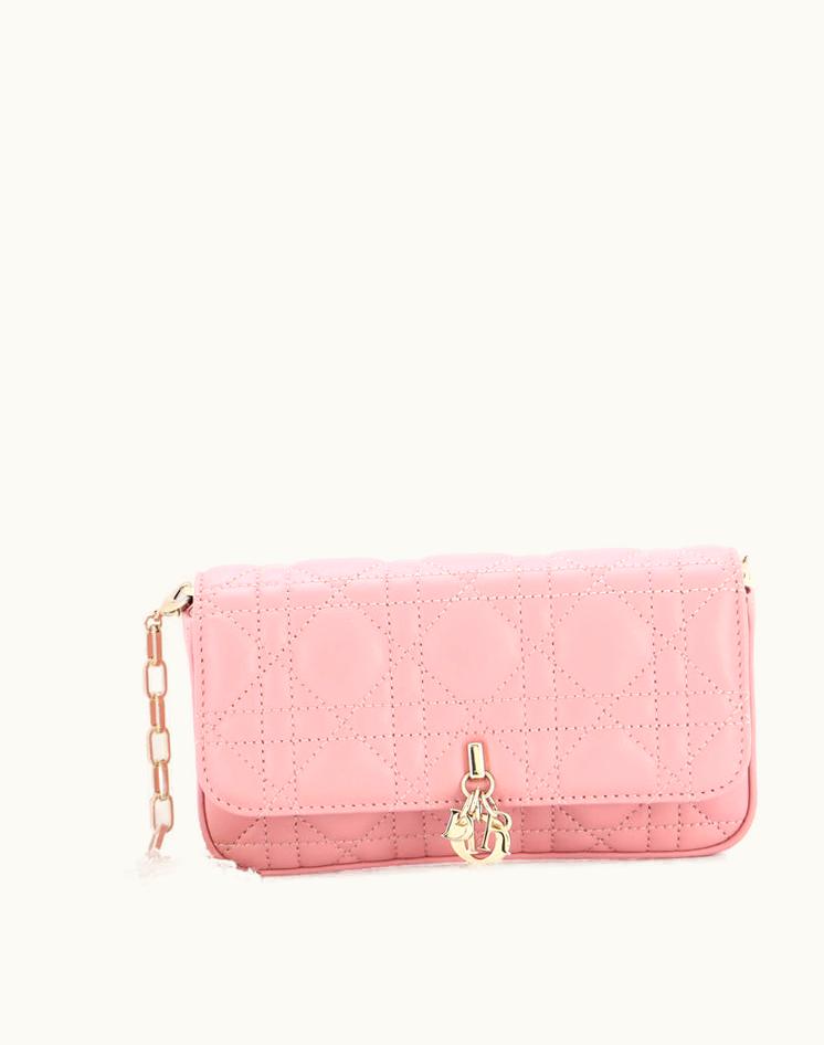 Dior Dior Lady Dior Chain Phone Pouch Cannage Quilt Lambskin