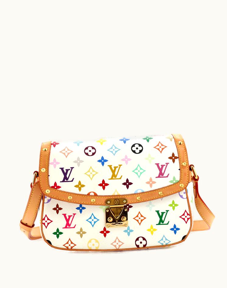 Louis Vuitton Louis Vuitton Sologne Handbag Monogram Multicolor Coated Canvas Red Gold