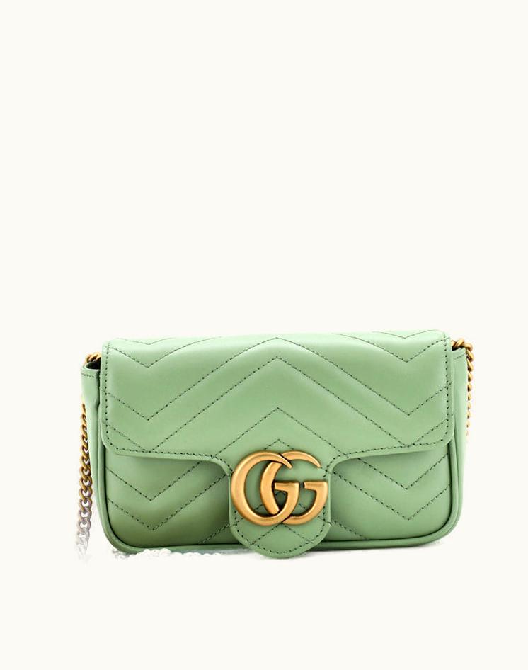 Gucci Gucci GG Marmont Flap Bag Matelasse Leather Super Mini Green