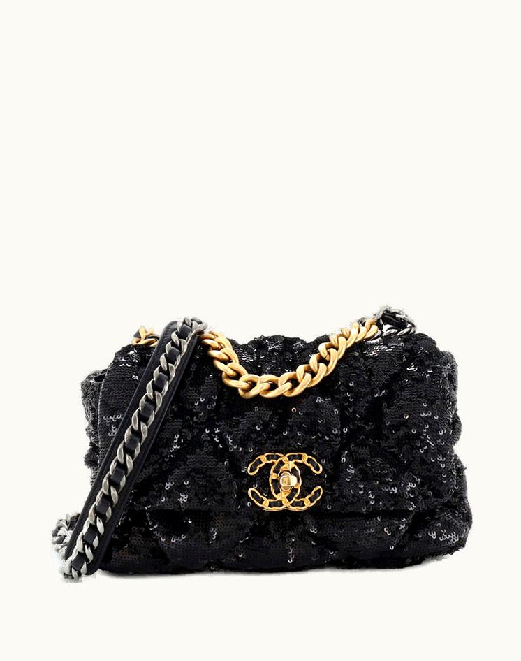 Chanel Chanel 19 Flap Bag Quilted Sequins Medium
