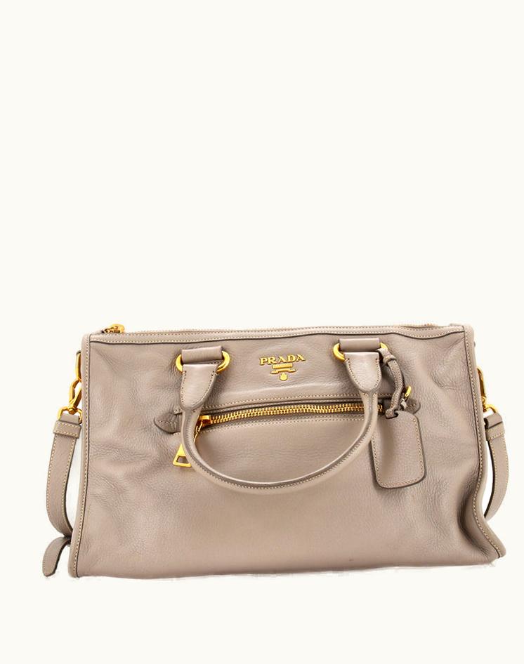 Prada Prada Front Zip Convertible Satchel Vitello Phenix Medium