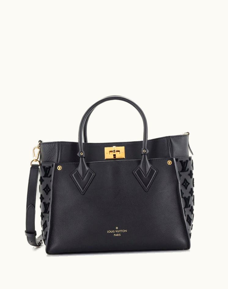 Louis Vuitton Louis Vuitton On My Side Tote Monogram Tuffetage Leather Black & Yellow