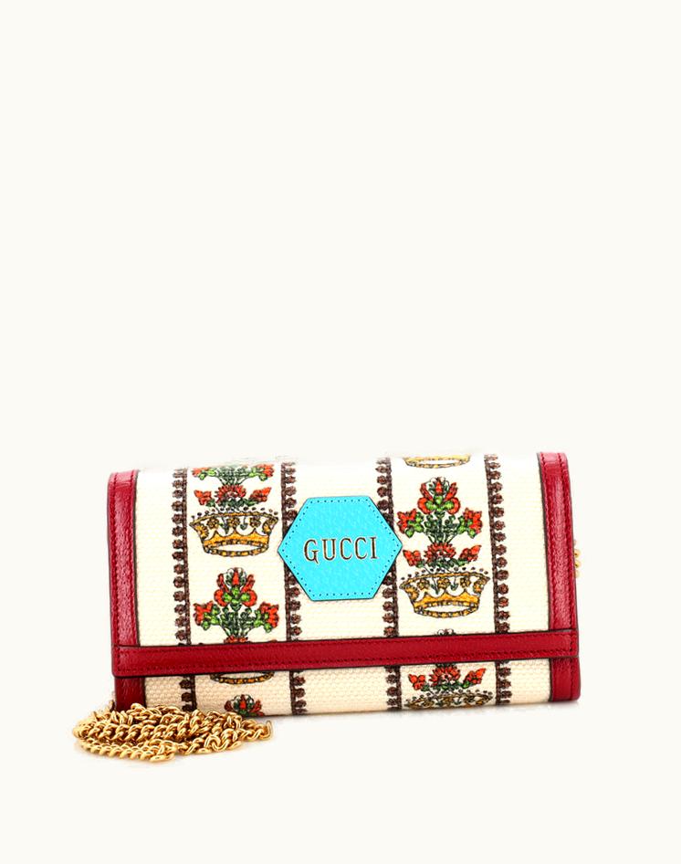 Gucci Gucci 100 Continental Wallet On Chain Limited Edition Canvas