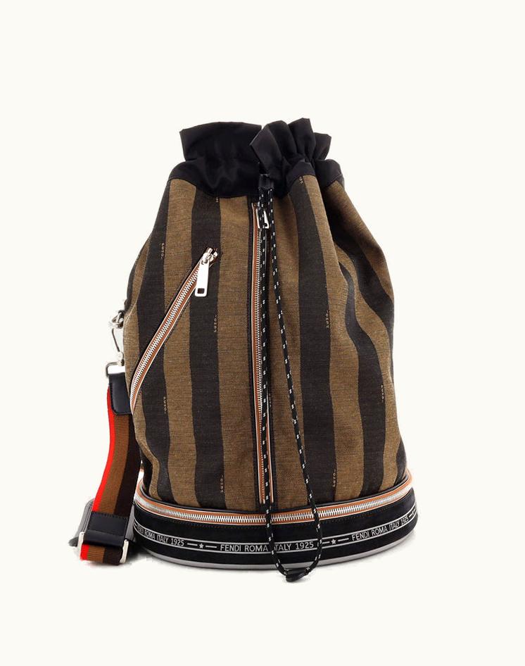 Fendi Fendi Mon Tresor Holdall Bucket Bag Pequin Canvas Large