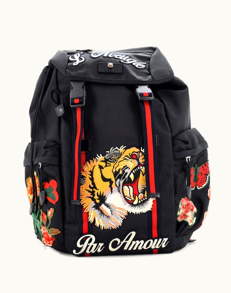 Gucci Gucci Techpack Backpack Embroidered Techno Canvas Black