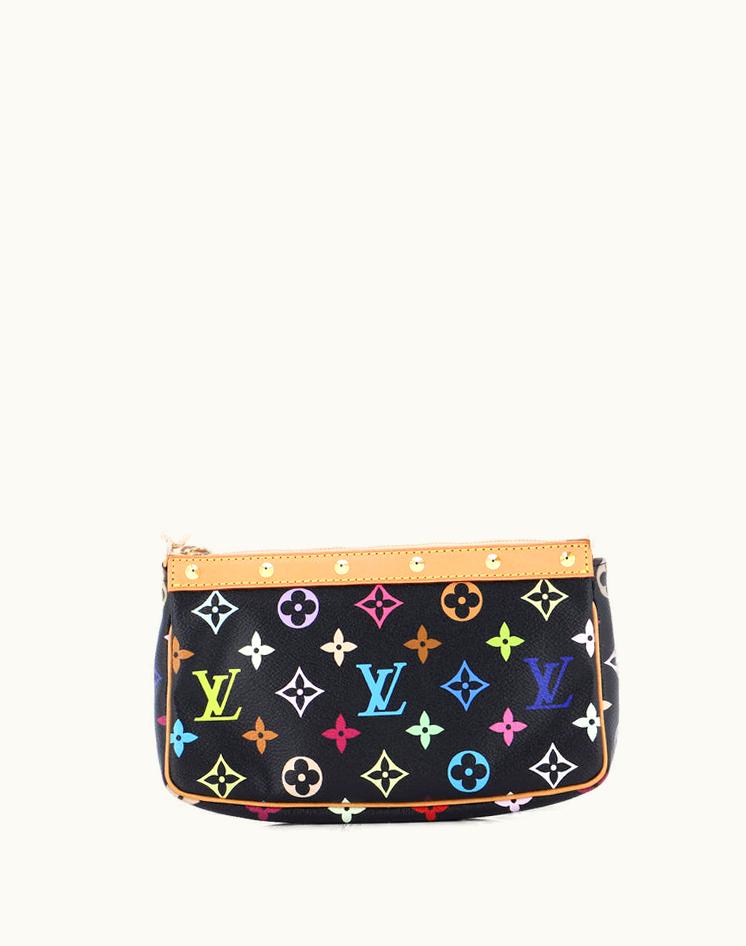 Louis Vuitton Louis Vuitton Pochette Accessoires Monogram Multicolor Coated Canvas Black/Gold