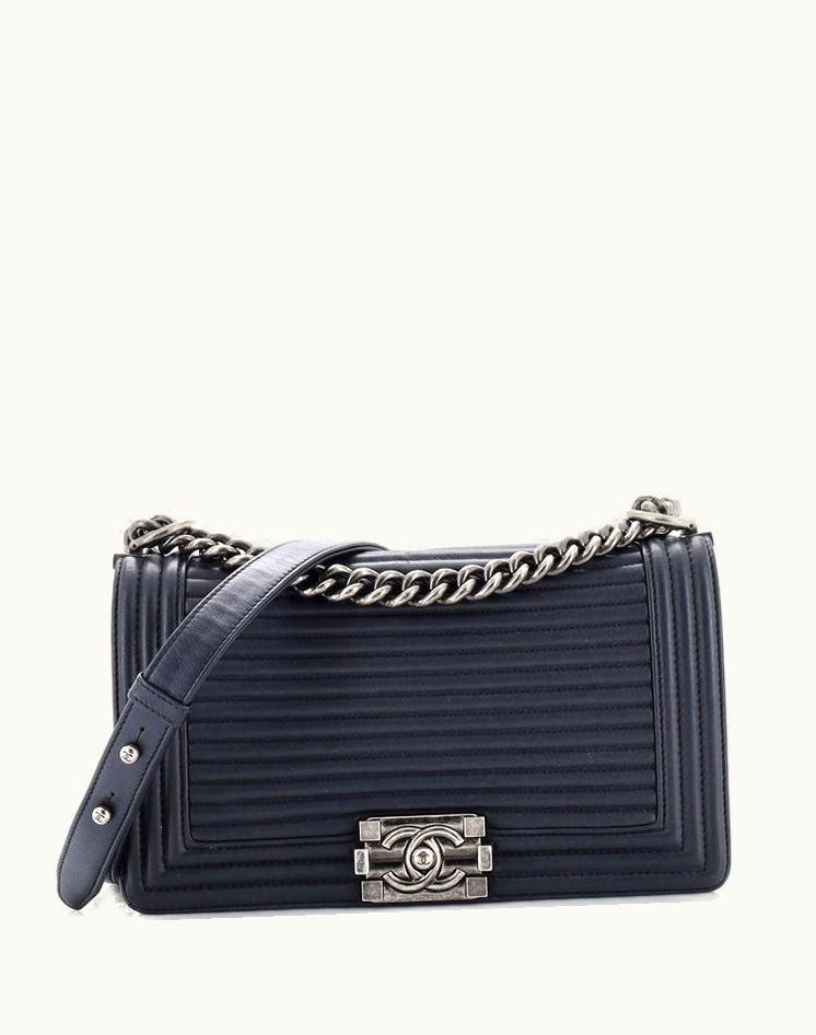 Chanel Chanel Boy Flap Bag Horizontal Quilted Lambskin Old Medium