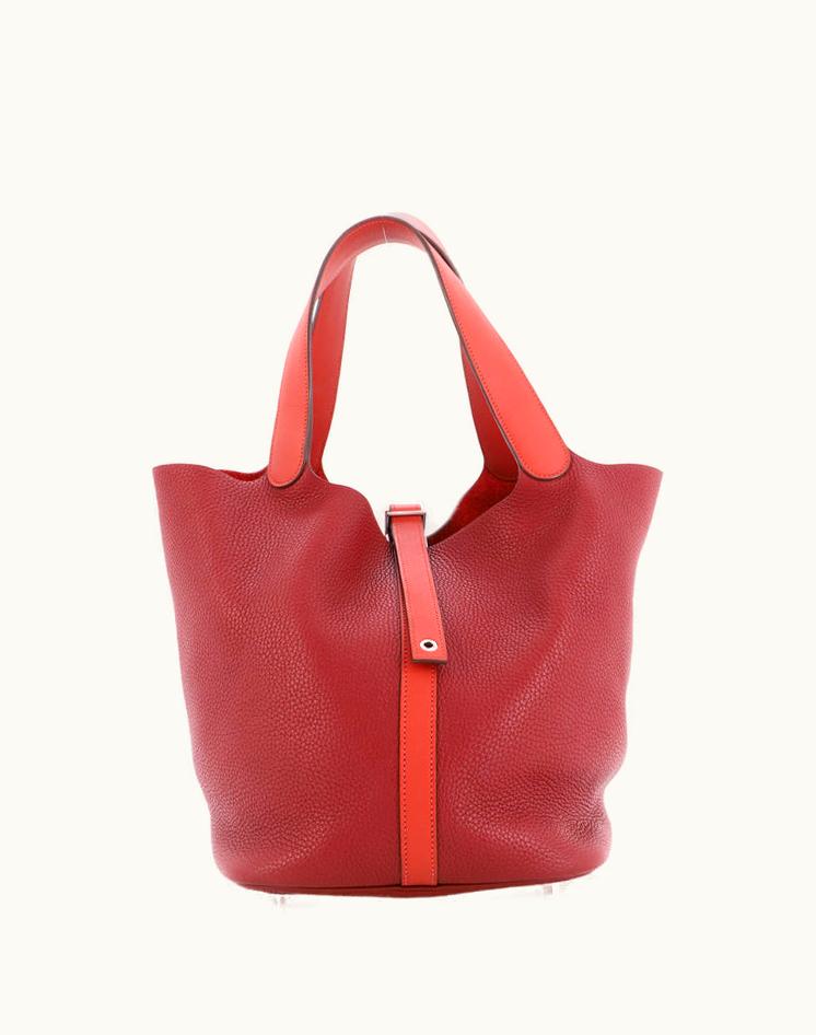 Hermès Hermès Picotin Lock Bag Clemence With Swift GM Red Palladium