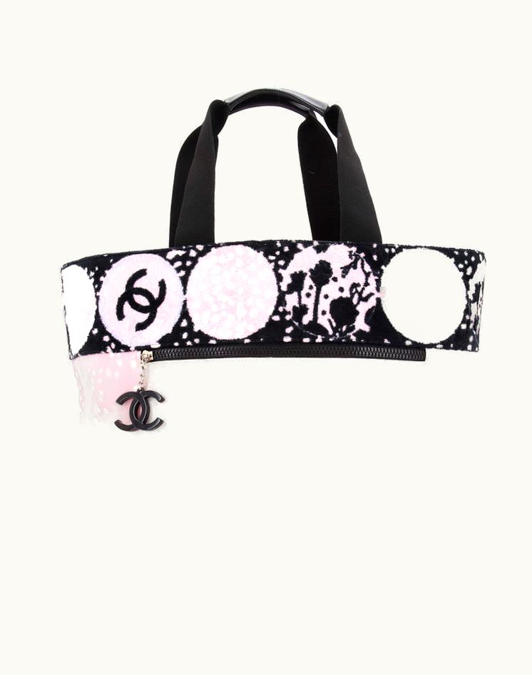 Chanel Chanel CC Beach Tote Terry Cloth And Printed Canvas Small