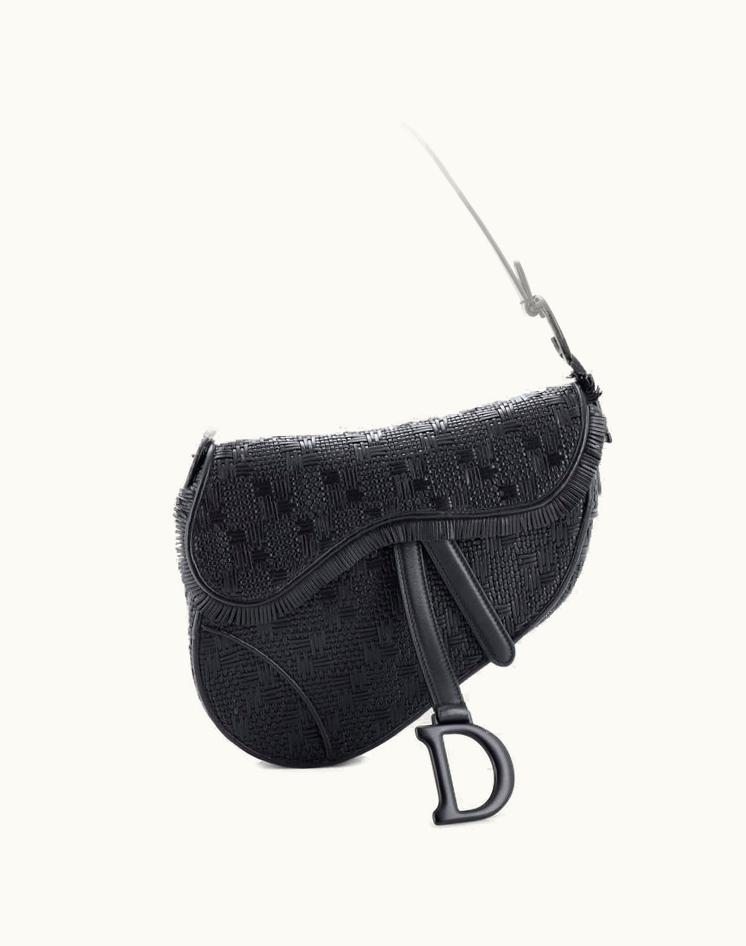 Dior Dior Ultra Matte Saddle Handbag Woven Leather Medium