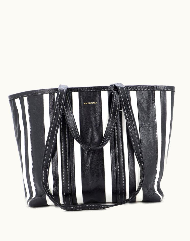 Balenciaga Balenciaga Barbes East West Shopper Tote Striped Leather Medium