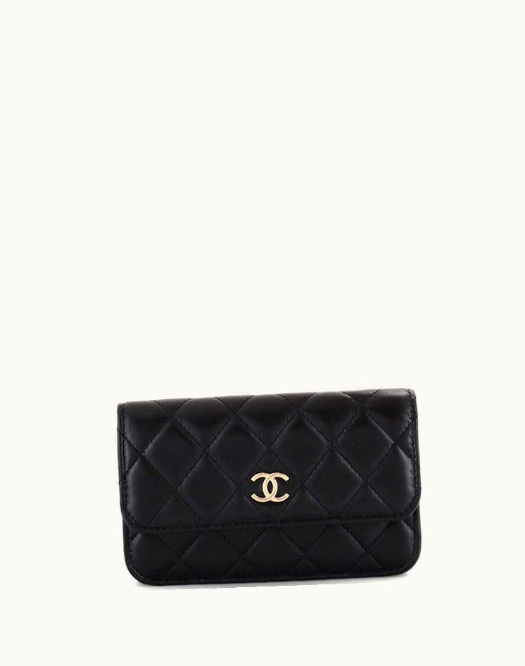 Chanel Chanel CC Wallet On Chain Quilted Calfskin Mini Black