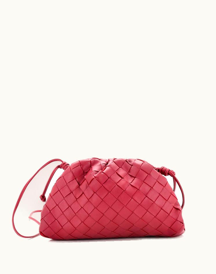Bottega Veneta Bottega Veneta Pouch Intrecciato Nappa Mini Leather Crossbody Red