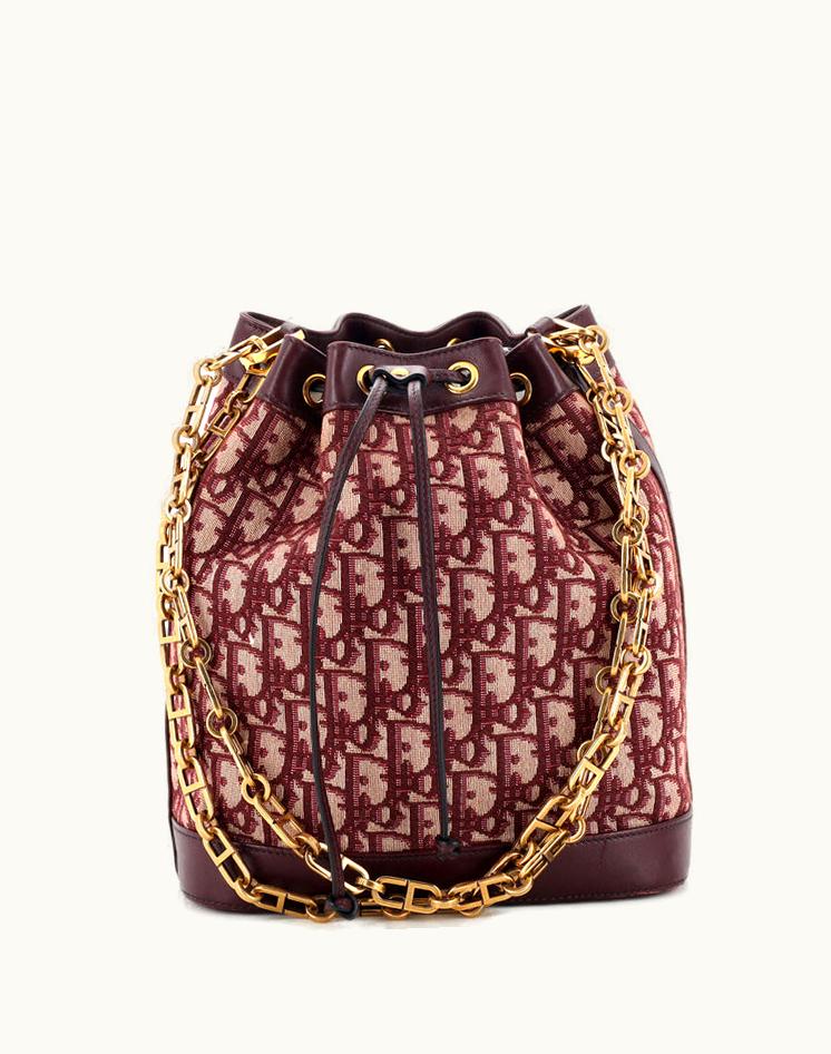 Dior Dior Drawstring Bucket Bag Oblique Canvas