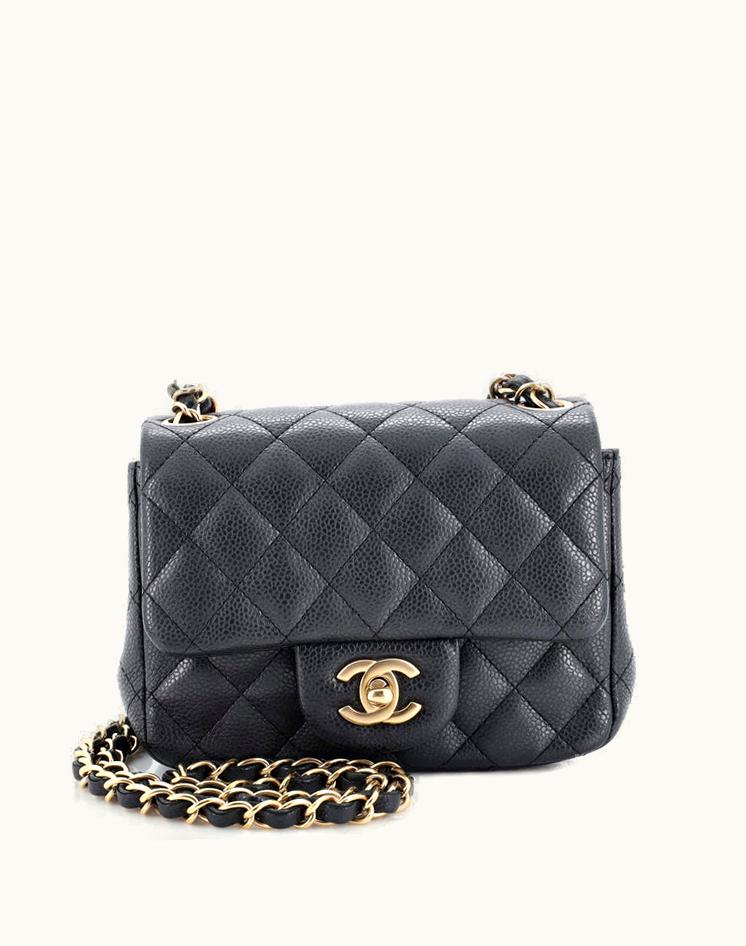 Chanel Chanel Square Classic Mini Flap Bag Quilted Caviar Black
