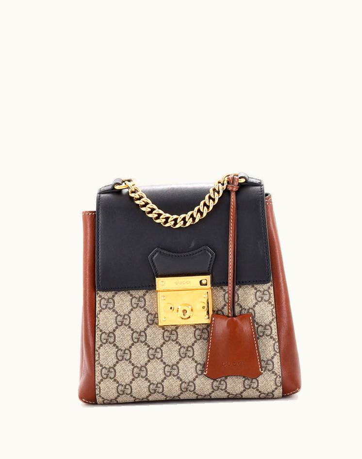 Gucci Gucci Padlock Backpack GG Coated Canvas And Leather Mini