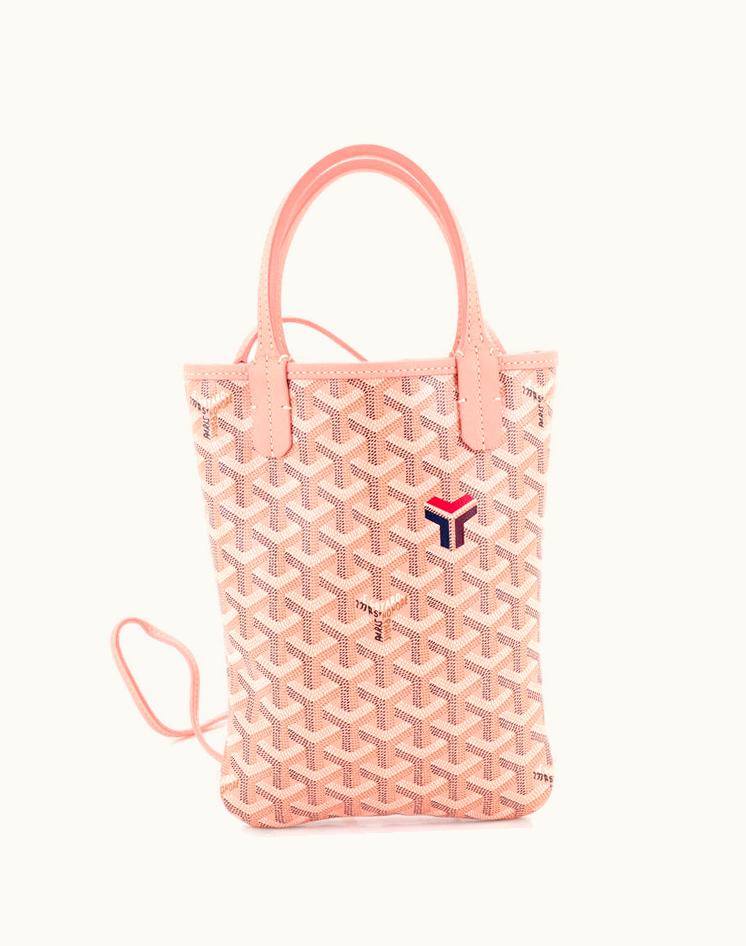 Goyard Poitiers Tote Claire Voie Coated Canvas Mini Pink Silver