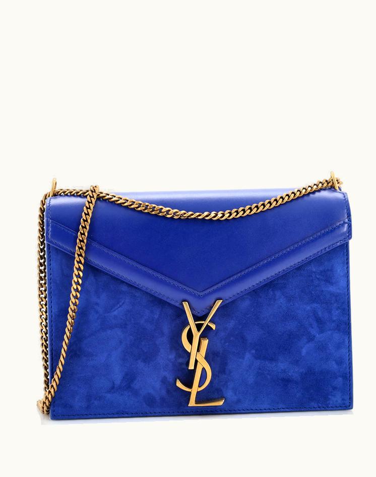 Saint Laurent Saint Laurent Cassandra Chain Shoulder Bag Leather And Suede Small