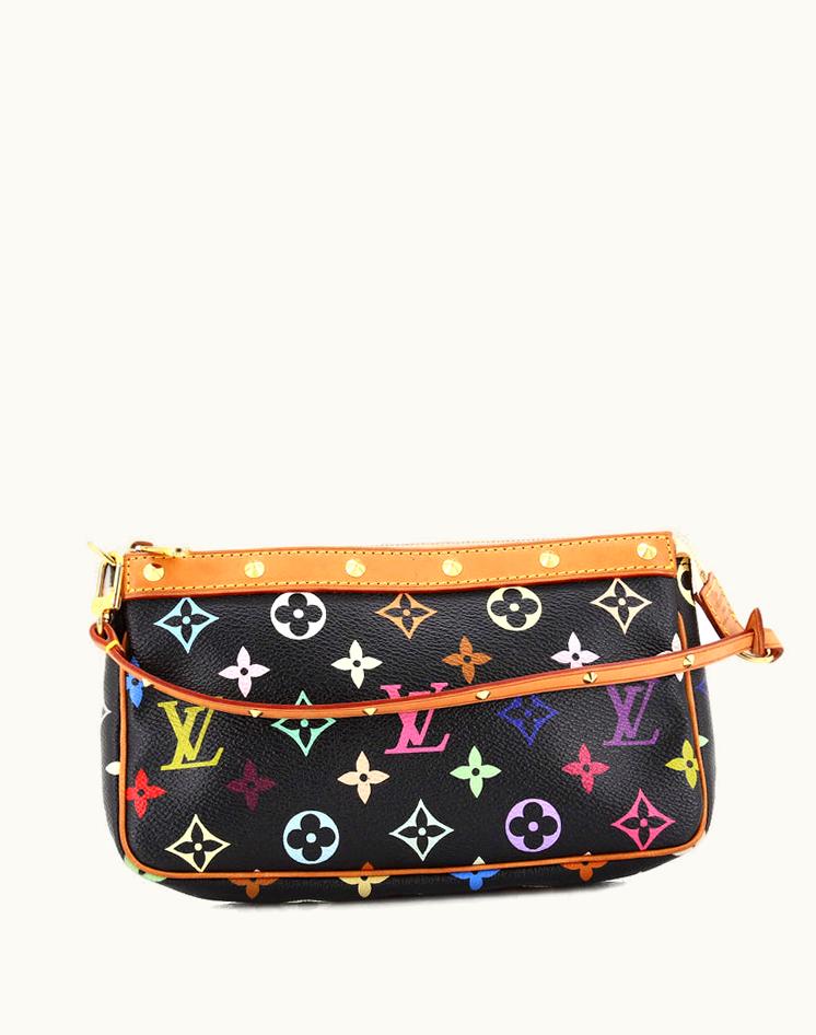 Louis Vuitton Louis Vuitton Pochette Accessoires Monogram Multicolor Canvas Coated Black/Gold