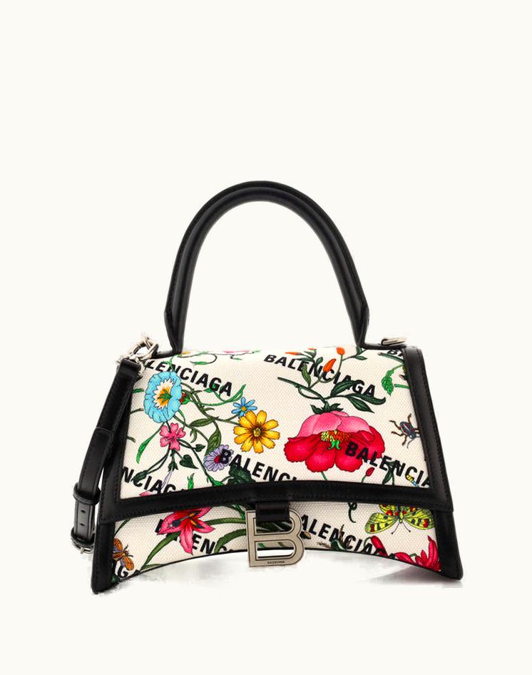 Gucci Gucci X Balenciaga The Hacker Project Hourglass Top Handle Bag Flora Canvas Small in Neutral Flora