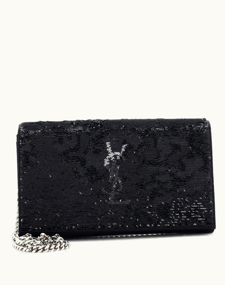 Saint Laurent Saint Laurent Classic Monogram Shoulder Bag Sequins And Satin Medium