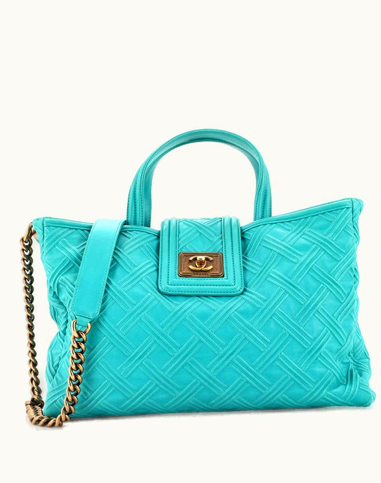 Chanel Chanel Retro Girl Shopping Tote Quilted Leather Large