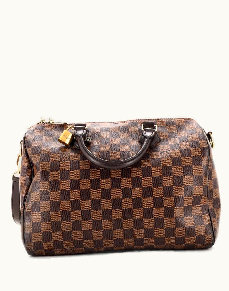 Louis Vuitton Louis Vuitton Speedy Bandouliere Bag Damier 30 Red Coated Canvas Gold Hardware
