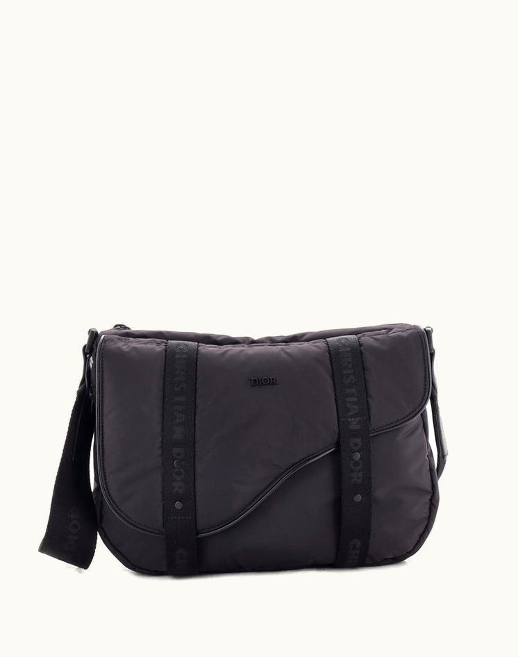 Dior Dior Saddle Flap Messenger Bag Nylon Medium