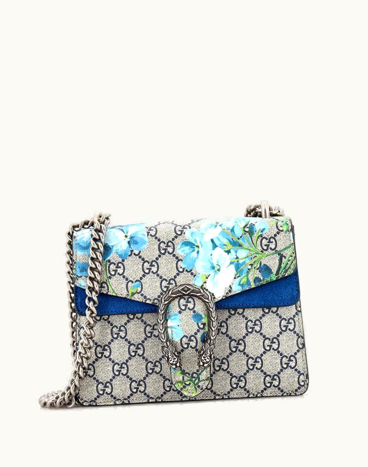 Gucci Gucci Dionysus Bag Blooms Print GG Coated Canvas Mini Blue/Brown