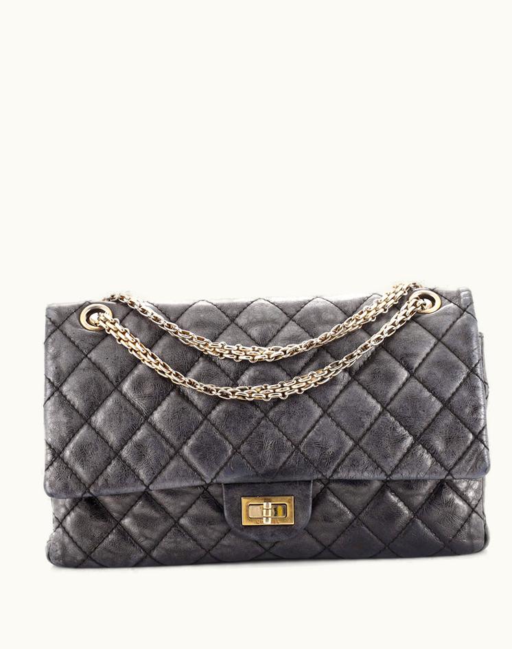 Chanel Chanel Reissue 2.55 Flap Bag Quilted Aged Calfskin 226 Metallic Blue