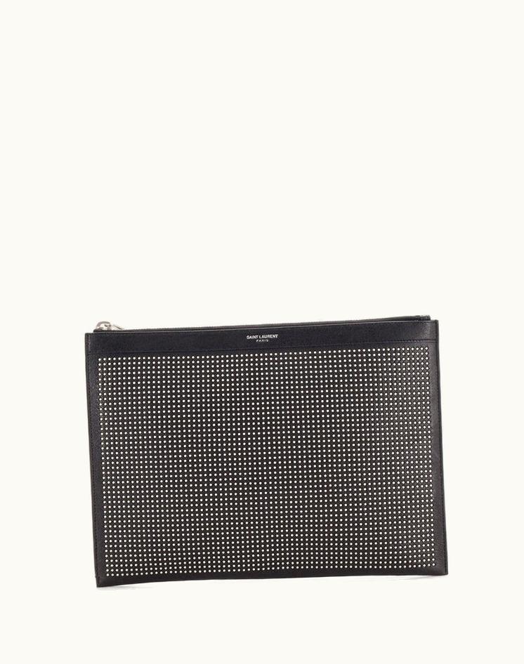 Saint Laurent Saint Laurent Zip Pouch Studded Leather Medium