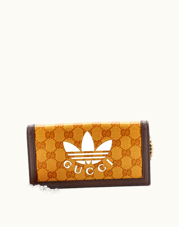 Gucci Gucci X Adidas Wallet On Chain GG Coated Canvas