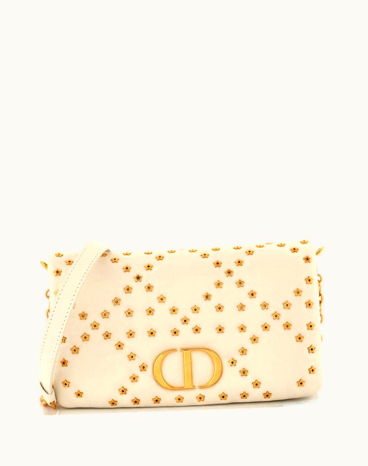 Dior Dior Caro Mini Bag Lucky Star Studded Macrocannage Calfskin Neutral