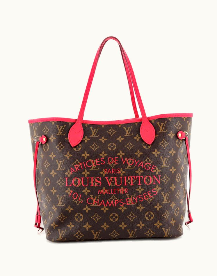 Louis Vuitton Louis Vuitton Neverfull Tote Limited Edition Ikat Monogram Canvas MM Brown & Red