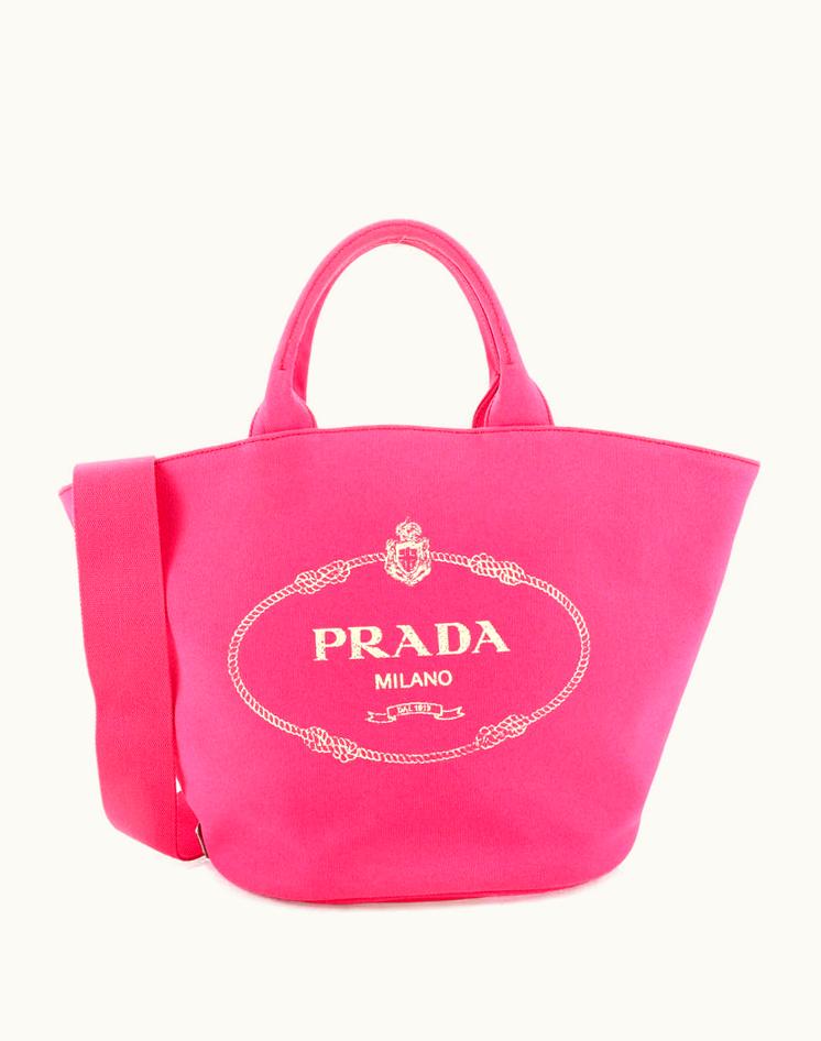 Prada Prada Canapa Convertible Shopping Tote Canvas Medium Pink