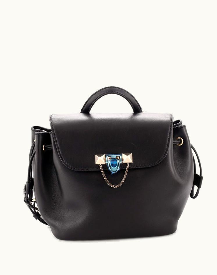 Valentino Valentino Demilune Drawstring Backpack Leather