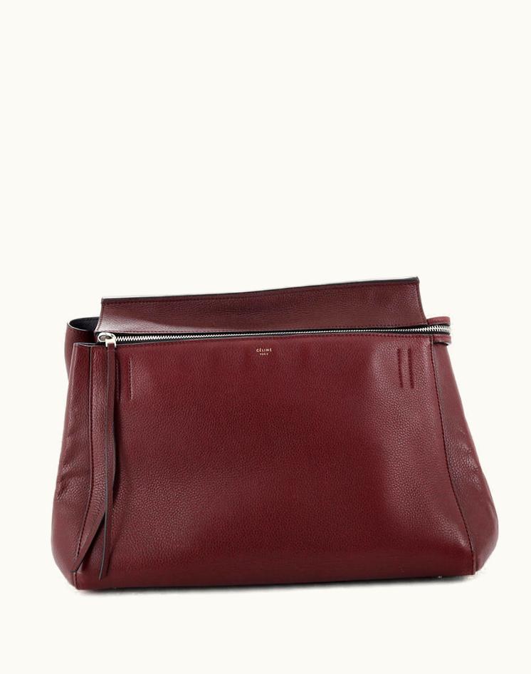Celine Celine Edge Bag Leather Medium Red Silver