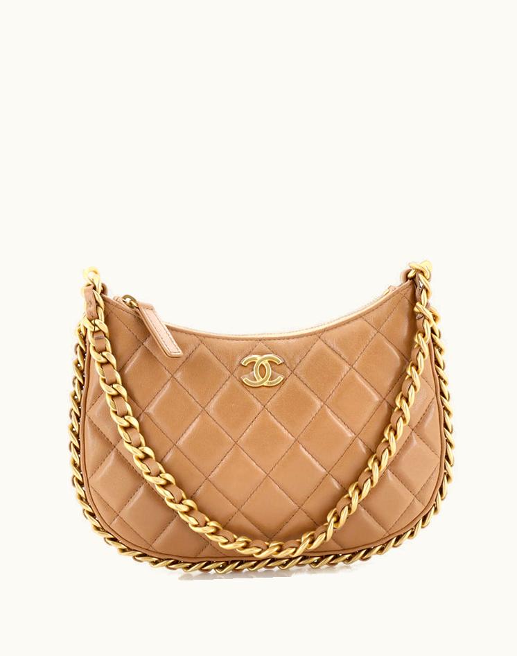 Chanel Chanel CC Chain Around Hobo Quilted Lambskin