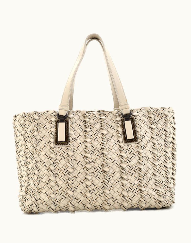 Bottega Veneta Bottega Veneta Shopping Tote Thread Embroidered Intrecciato Nappa Medium