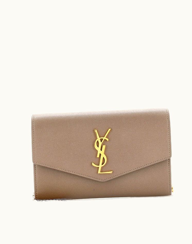 Saint Laurent Saint Laurent Uptown Chain Wallet Leather Neutral Black