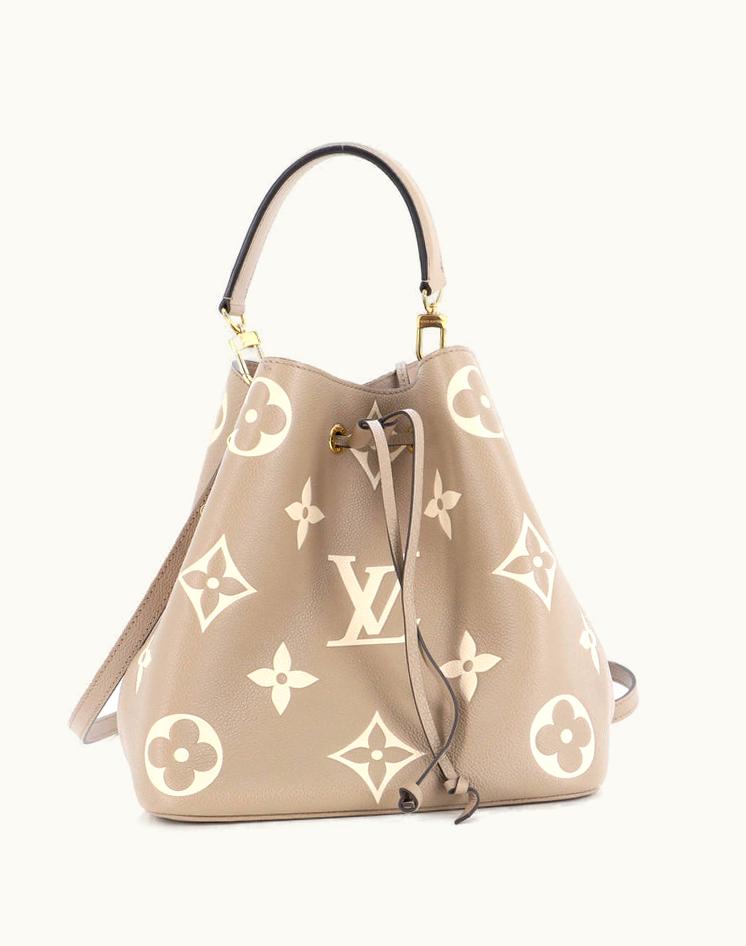 Louis Vuitton Louis Vuitton NeoNoe Handbag Bicolor Monogram Empreinte Giant MM Leather Neutral Gray Gold